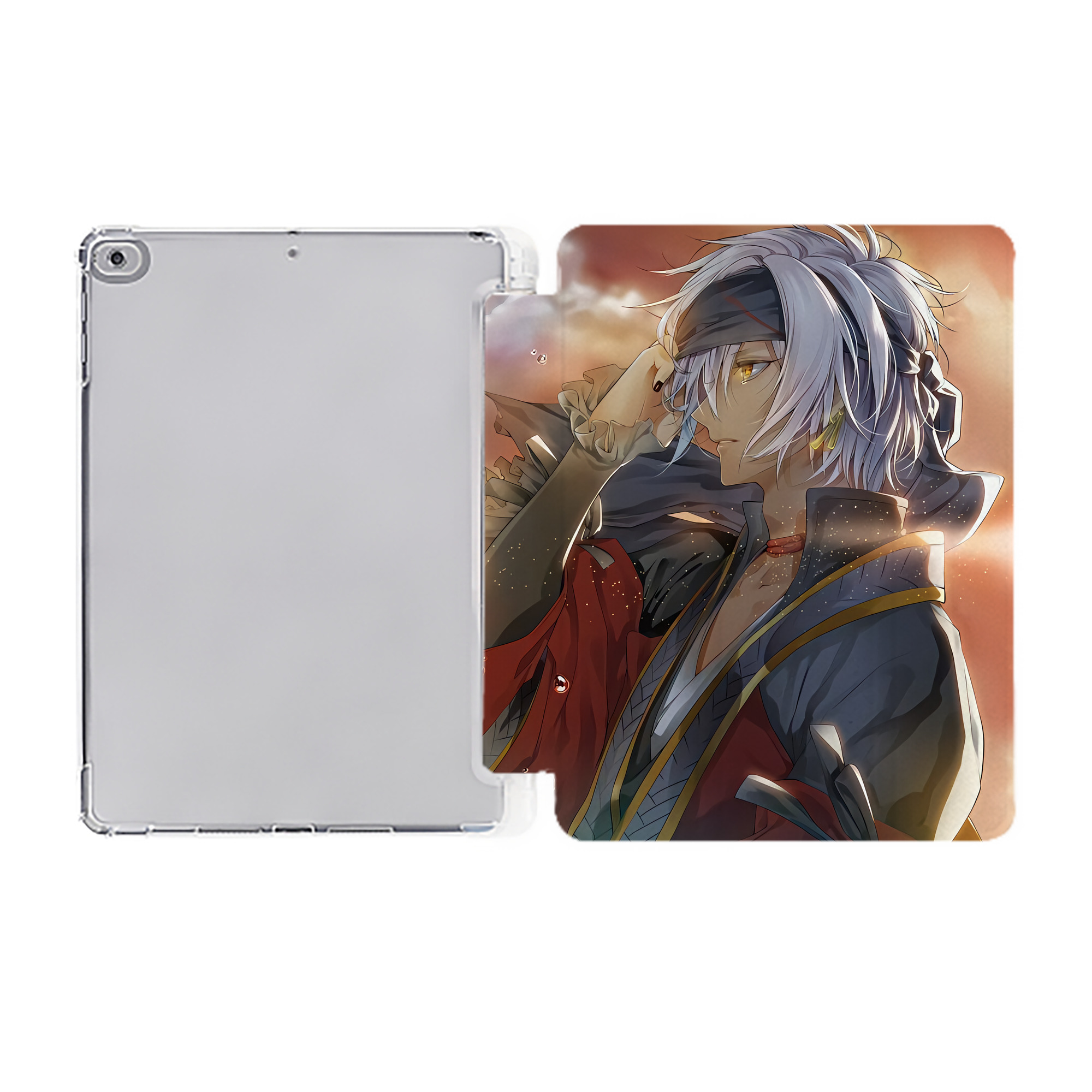 （画像用） 刀剣乱舞 Touken Ranbu IPad ケース ペン収納付き 三つ折りスタンド PUレザー×シリコン 対応機種9.5/10.5/10.9インチ